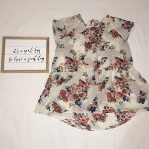 XHILARATION peplum flower print womens/juniors top